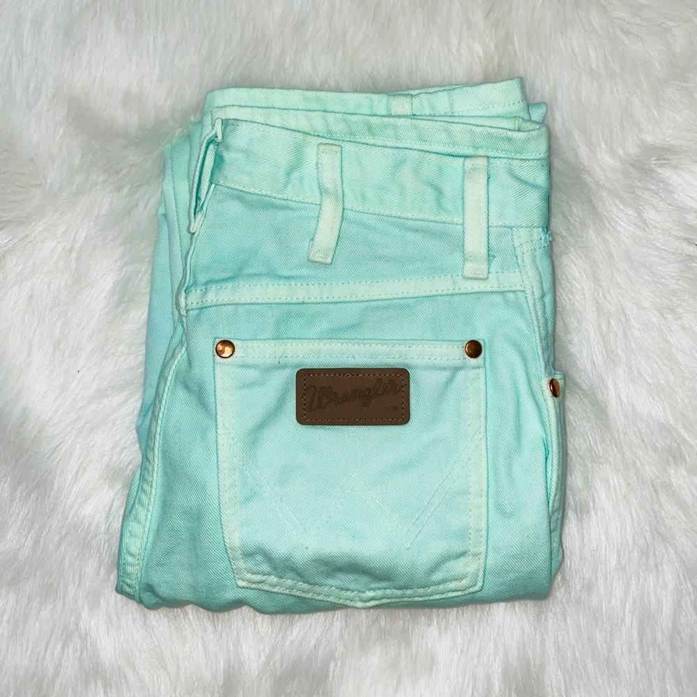Bright mint green Wrangler Jeans